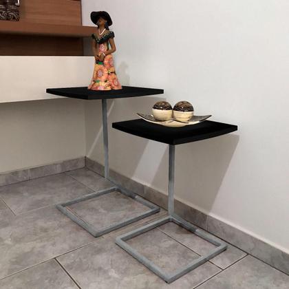 Imagem de Conjunto Jogo Mesa Tip De Canto Lateral Tampo Quadrado