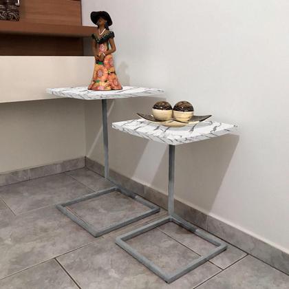 Imagem de Conjunto Jogo Mesa Tip De Canto Lateral Tampo Quadrado