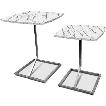 Imagem de Conjunto Jogo Mesa Tip De Canto Lateral Tampo Quadrado