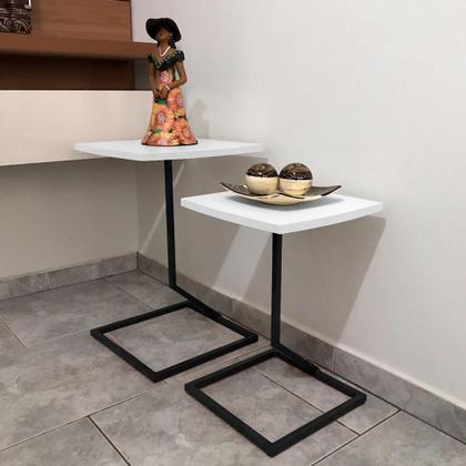 Imagem de Conjunto Jogo Mesa Tip De Canto Lateral Tampo Quadrado