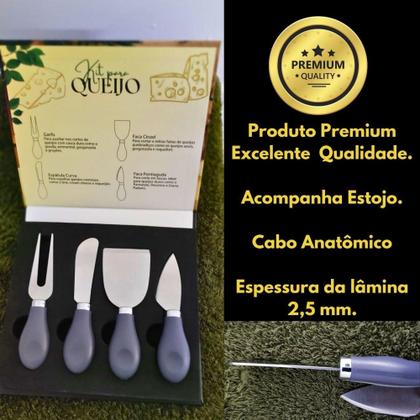 Imagem de Conjunto Jogo Para Queijo Premium 4 Peças Gourmet Mesa Posta - Unyhome