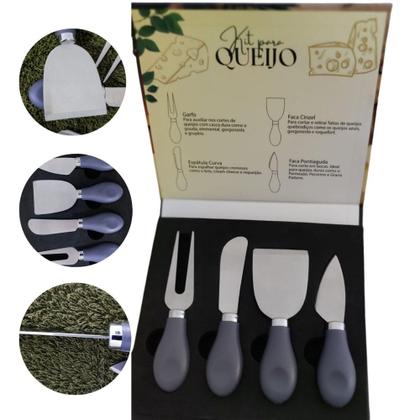 Imagem de Conjunto Jogo Para Queijo Premium 4 Peças Gourmet Mesa Posta - Unyhome