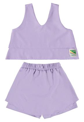 Imagem de Conjunto Juvenil Feminino com Regata Cropped e Short-Saia Gloss
