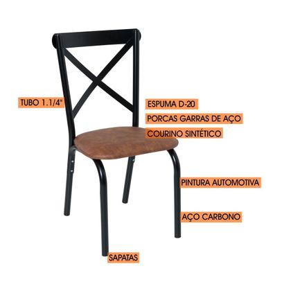 Imagem de Conjunto Karina Flex 1,36m Tampo Laminado com 6 Cadeiras