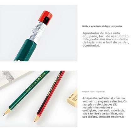 Imagem de Conjunto Kawaii de Lápis Mecânicos 2B (2,0 mm) com Apontador - Ideal para Estudantes