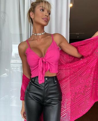 Imagem de Conjunto Kimono E Cropped Bojo Estampado Viscose Lastex