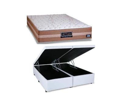 Imagem de Conjunto King Size Colchão Sankonfort Le Confort + Cama Box Baú Bipartido 193x203x76 - Linha Alta - Espuma Nasa - Maior Conforto durabilidade