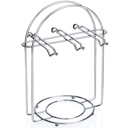 Imagem de Conjunto Kit 2 Porta Xícara E Pires Com 6 Ganchos Suporte Aço Inox