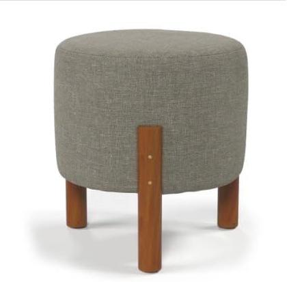 Imagem de Conjunto Kit 2 Puff Banqueta Linho Thor Cinza