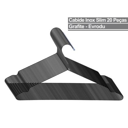 Imagem de Conjunto Kit 20 Peças Cabides Acabamento Clássico Elegante Aço Armário Resistente Multiuso