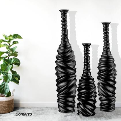 Conjunto Kit 3 Garrafas Vasos Decorativos Enfeite Ondas, Luxo Decoração - Bomarzo Design Imagem de Conjunto Kit 3 Garrafas Vasos Decorativos Enfeite Ondas, Luxo Decoração