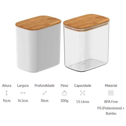 Imagem de Conjunto Kit 6 Potes Hermético Keep Mantimento Retangular Ou