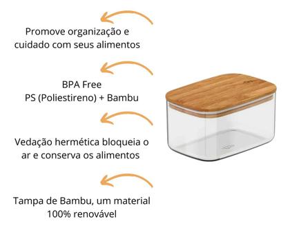 Imagem de Conjunto Kit 6 Potes Hermético Keep Mantimento Retangular Ou