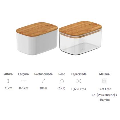 Imagem de Conjunto Kit 6 Potes Hermético Keep Mantimento Retangular Ou