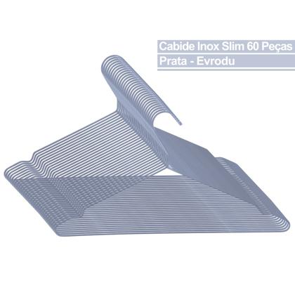 Imagem de Conjunto Kit 60 Peças Cabides Acabamento Clássico Elegante Aço Armário Resistente Multiuso