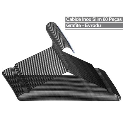 Imagem de Conjunto Kit 60 Peças Cabides Acabamento Clássico Elegante Aço Armário Resistente Multiuso