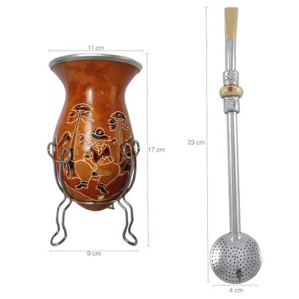 Imagem de Conjunto Kit Chimarrão Mate Tererê Bomba E Cuia Com Tripé
