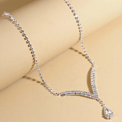 Imagem de Conjunto Kit Colar Brincos Festas Luxo Prateado Casamento