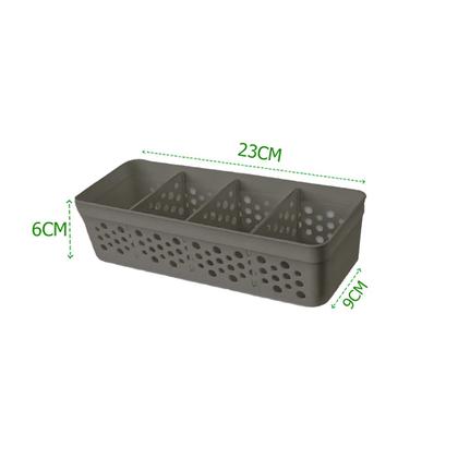 Imagem de Conjunto Kit Com 3 Cestos Pequeno Multiuso Organizador 3 Divisórias Design Vazado Moderno