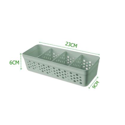 Imagem de Conjunto Kit Com 3 Cestos Pequeno Multiuso Organizador 3 Divisórias Design Vazado Moderno