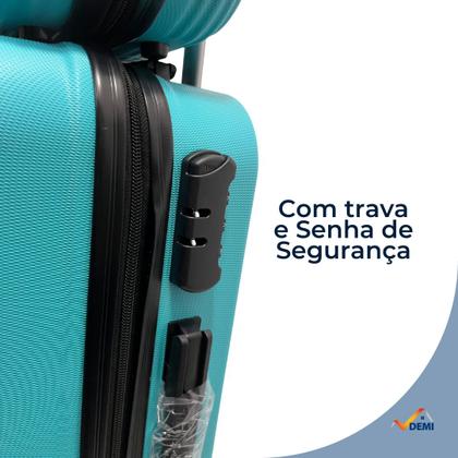 Imagem de Conjunto Kit com 3 Malas de Viagem Jogo de Bordo em Plástico 23kg, 10kg e Frasqueira 14"