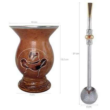 Imagem de Conjunto Kit Cuia E Bomba Para Chimarrão Mate Terere Porongo