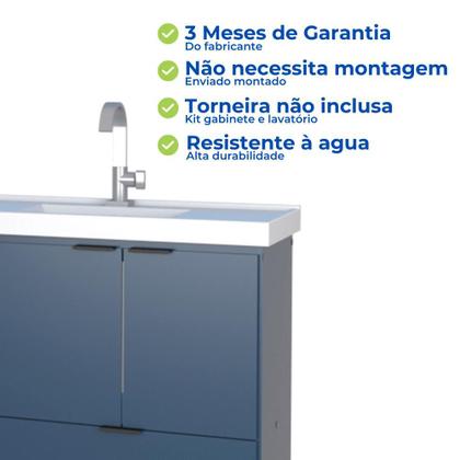 Imagem de Conjunto Kit Gabinete De Banheiro Com Cuba Balcão Aéreo Pia