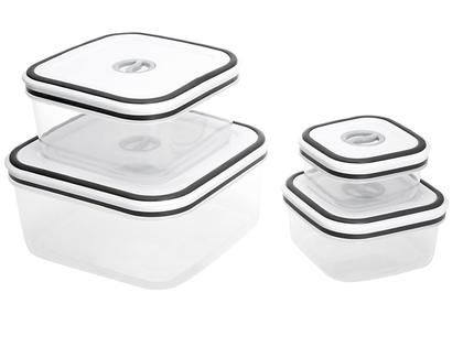 Imagem de Conjunto Kit Potes Herméticos  Plástico Branco e Cinza Retangular  4 Unidades Electrolux