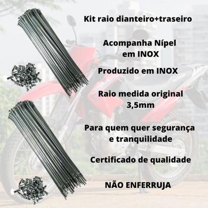 Imagem de Conjunto Kit Raio Dianteiro Traseiro Nxr 125 150 160 Todos Os Anos Bros Lona tambor Completo Inox Não Enferruja