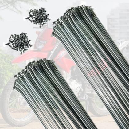 Imagem de Conjunto Kit Raio Dianteiro Traseiro Nxr 125 150 160 Todos Os Anos Bros Lona tambor Completo Inox Não Enferruja