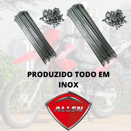 Imagem de Conjunto Kit Raio Dianteiro Traseiro Nxr 125 150 160 Todos Os Anos Bros Lona tambor Completo Inox Não Enferruja