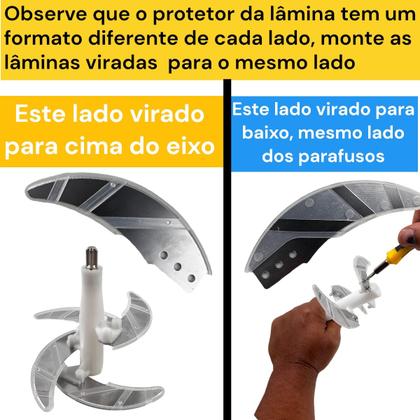 Imagem de Conjunto lâminas faca e eixo para multiprocessador de Inox