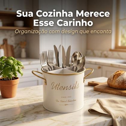 Imagem de Conjunto Lata Café Açúcar Manteigueira Talher Branco Wolff