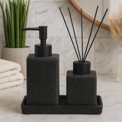 Imagem de Conjunto Lavabo Banheiro Saboneteira Líquida Difusor 908