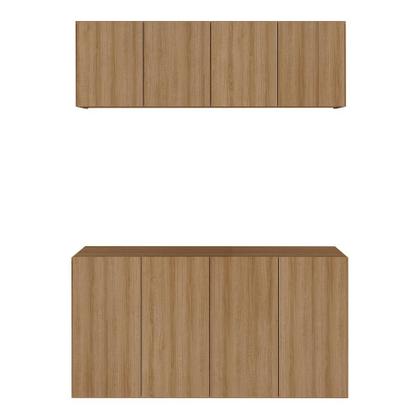 Imagem de Conjunto Lavanderia Suspenso Multiuso Armário Aéreo e Balcão 4 Portas Multimóveis MP5052