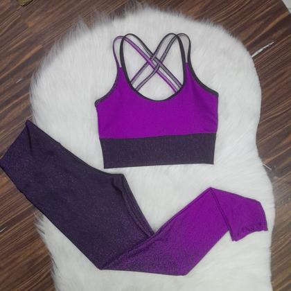 Imagem de Conjunto Legging Top trançado Academia Suplex