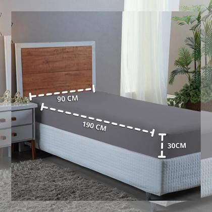 Imagem de Conjunto Lençol Cama Solteiro 3 Peças 400 com Elástico e Fronha Toque Macio