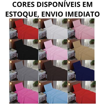 Imagem de Conjunto Lençol Cama Solteiro 3 Peças 400 com Elástico e Fronha Toque Macio