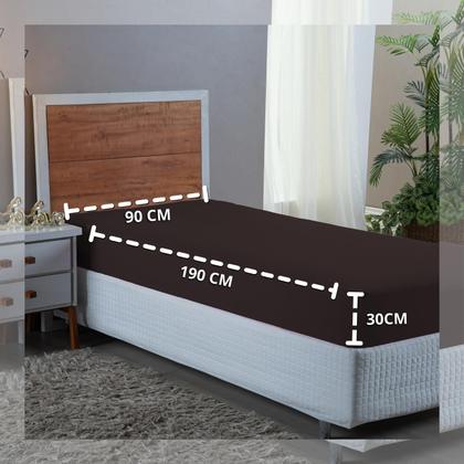 Imagem de Conjunto Lençol Cama Solteiro 3 Peças 400 com Elástico e Fronha Toque Macio
