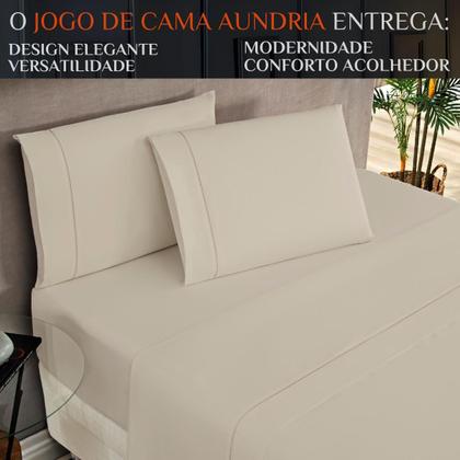 Imagem de Conjunto Lencol Casal King Size Aundria 200 Fios 100%Algodao