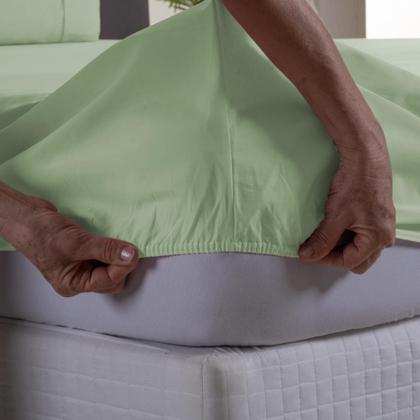 Imagem de Conjunto Lençol King 3 Peças 200 Fios Ponto Palito Jogo Lençol 40cm Altura com Fronhas 100% Algodão