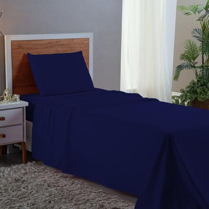 Imagem de Conjunto Lençol Solteiro 400 Fios 3 peças com Elástico e Fronha Cama Box Toque Macio