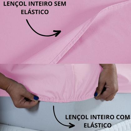Imagem de Conjunto Lençol Solteiro 400 Fios 3 peças com Elástico e Fronha Cama Box Toque Macio