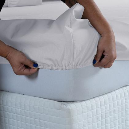 Imagem de Conjunto Lençol Super King 400 Fios 3 peças com Elástico e Fronha 40CM Altura Cama Box Toque Macio