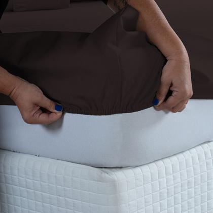 Imagem de Conjunto Lençol Super King 400 Fios 3 peças com Elástico e Fronha 40CM Altura Cama Box Toque Macio