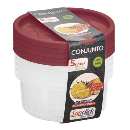 Imagem de Conjunto Leve 5 Pague 4 Potes Redondos Graduados 700 ml