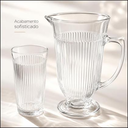 Imagem de Conjunto Lila Jarra 1L com 6 Copos de Vidro Transparente