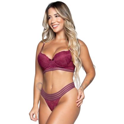 Imagem de Conjunto Lingerie Bella Fiore Modas Bojo e Renda Com Elástico Sensual