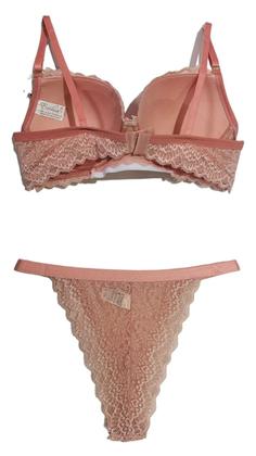 Imagem de Conjunto Lingerie Calcinha e Sutiã Luxo Rendada Com Bojo 