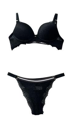 Imagem de Conjunto Lingerie Calcinha e Sutiã Luxo Rendada Com Bojo 